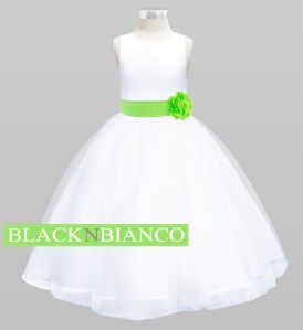 Lime Sash Flower GIrl Dress
