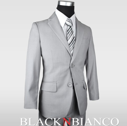 Boys Slim Suit in Gray