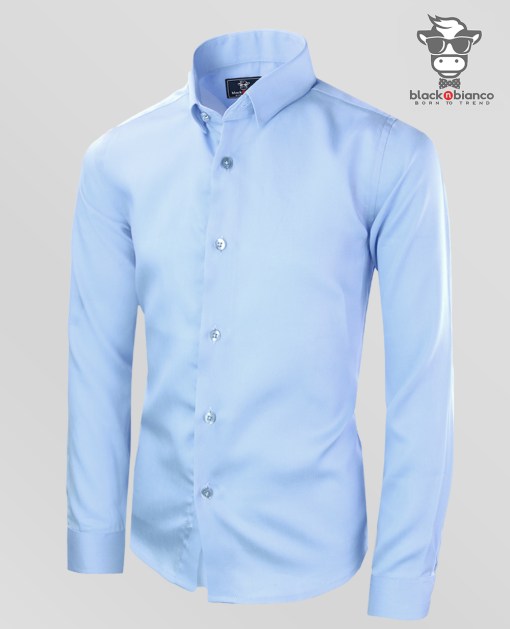 Boys Baby Blue Dress Shirt by Black n Bianco