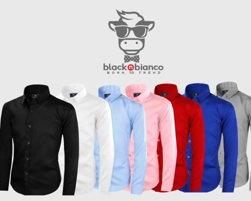 Black n Bianco Modern Dress Shirt for Kids